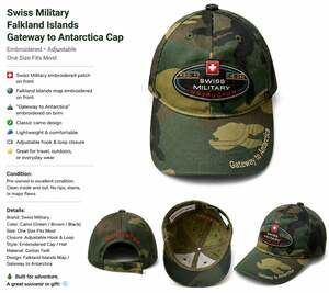 Swiss Military Falkland Islands Gateway to Antarctica Camo Cap Hat